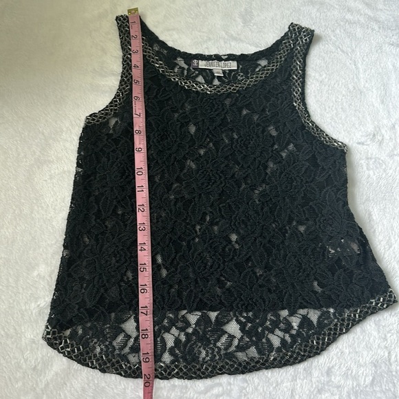 Women's Grunge‎ Lace Romantic Whimsigoth Sleeveless  Embellished Fem Top XS - Picture 6 of 7
